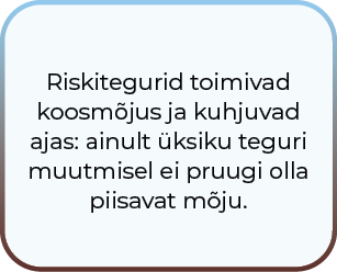 Riskitegurid toimivad koosmõjus ja kuhjuvad ajas: ainult üksiku teguri muutmisel ei pruugi olla piisavat mõju. 