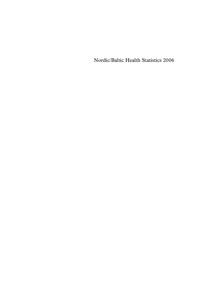 Nordic/Baltic Health Statistics 2006