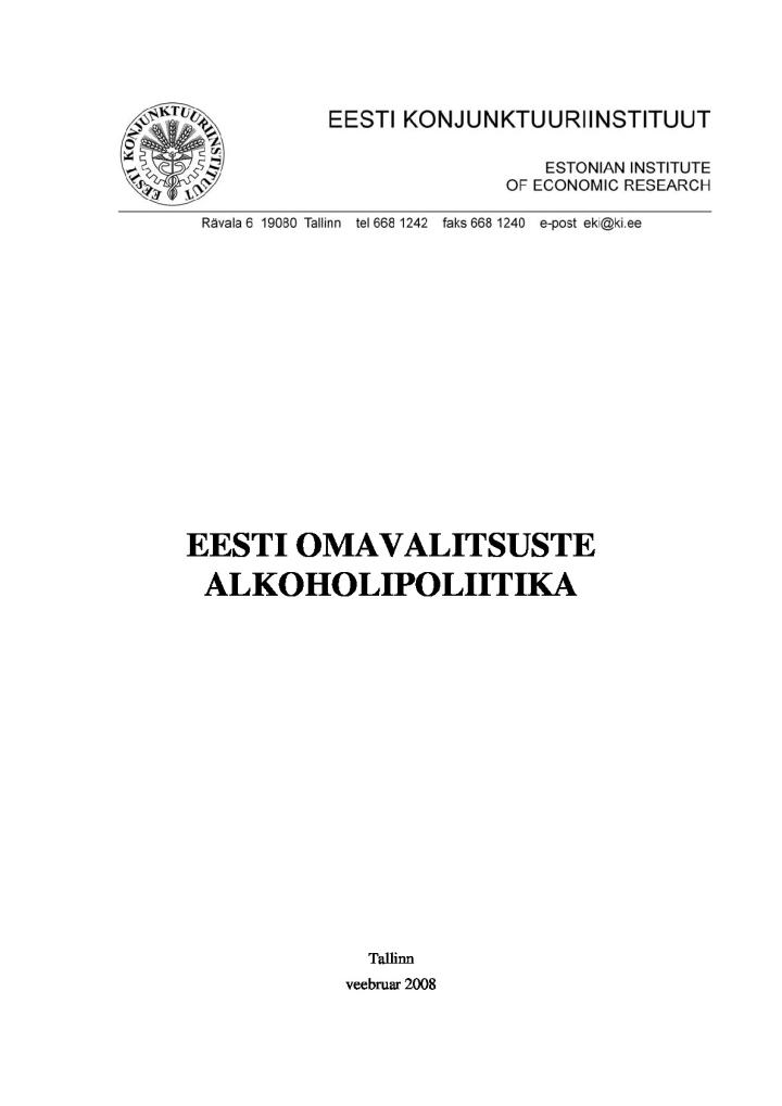 Eesti omavalitsuste alkoholipoliitika