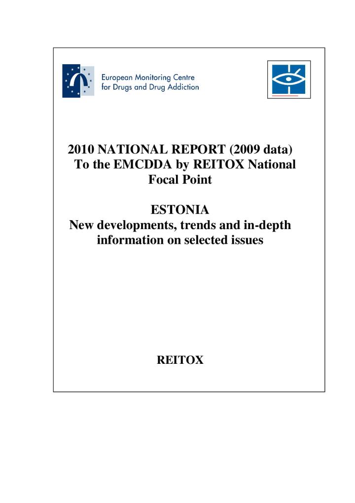 Report on drug situation in Estonia in 2010 (2009 data)