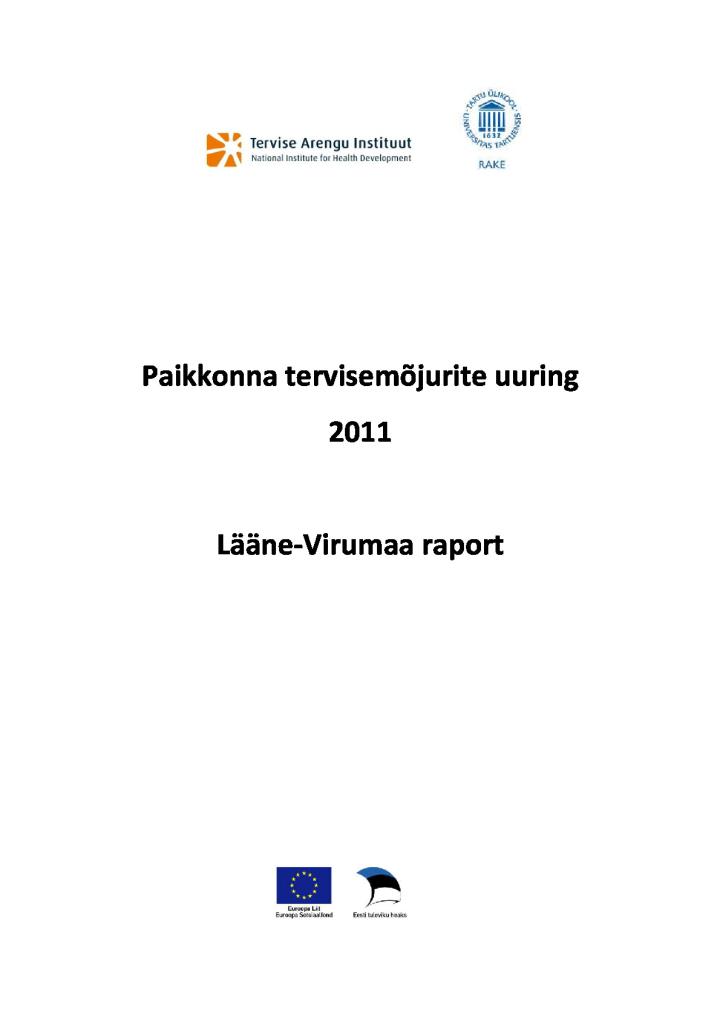 Paikkonna tervisemõjurite uuring 2011. Lääne-Virumaa raport