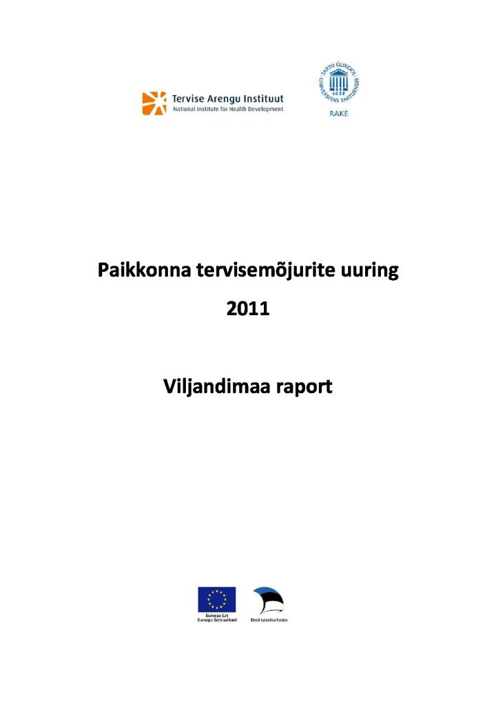 Paikkonna tervisemõjurite uuring 2011. Viljandimaa raport