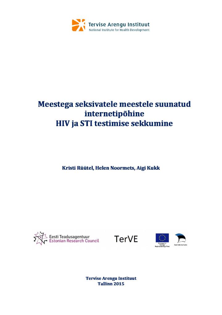 Meestega seksivatele meestele suunatud internetipõhine HIV ja STI testimise sekkumine