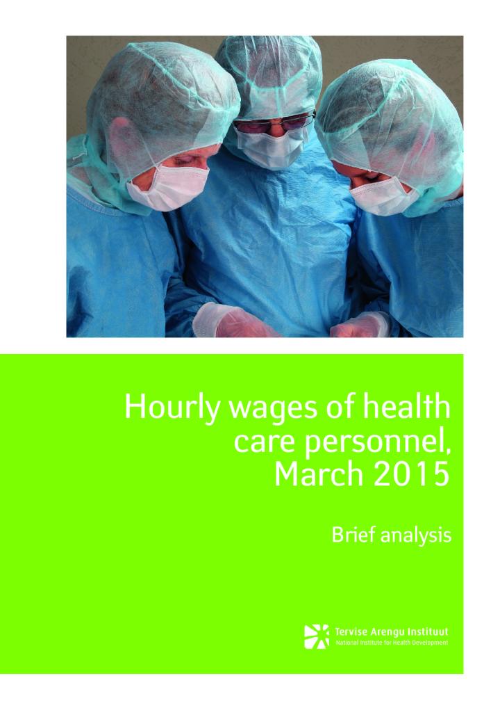 Hourly wages of health care personnel, March 2015
