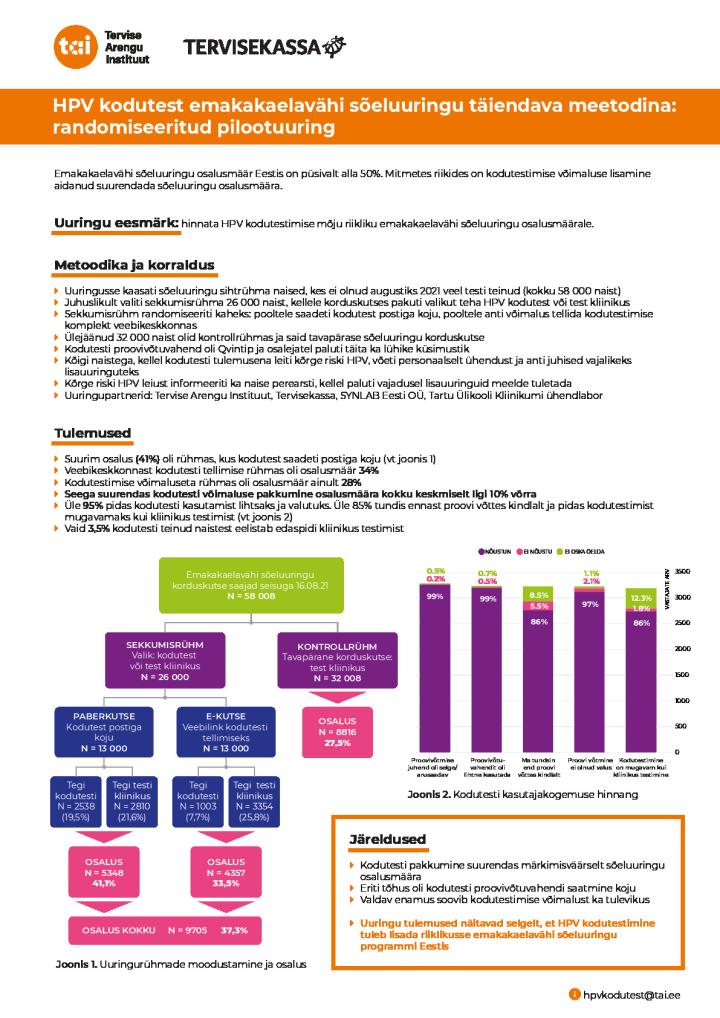 HPV kodutestimise pilootuuringu tulemuste lühikokkuvõte.pdf