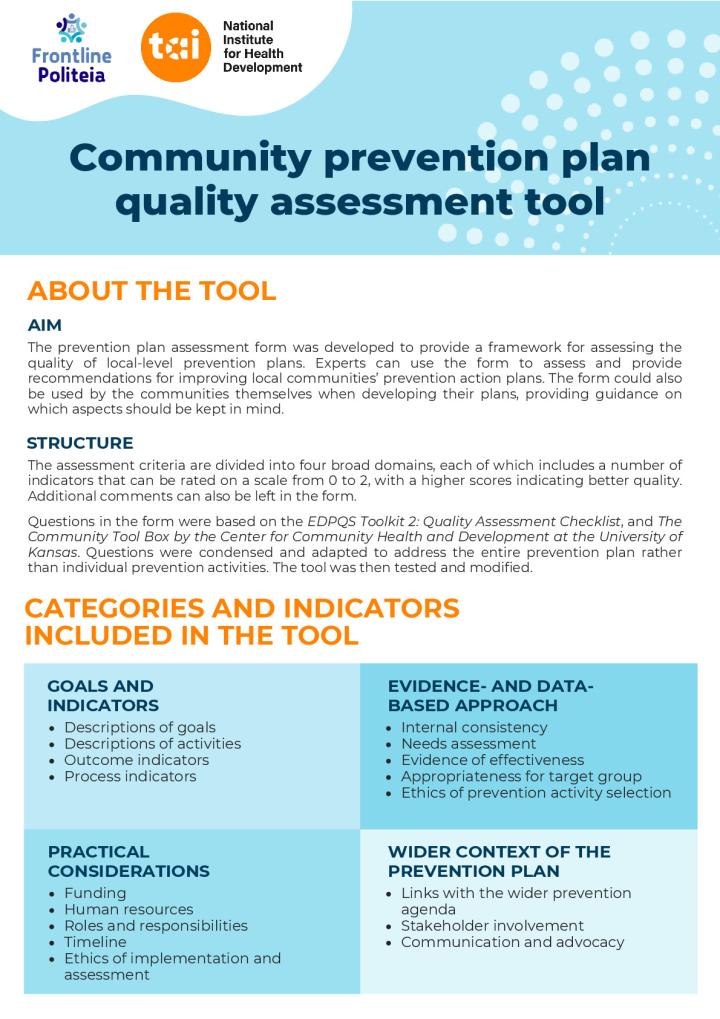 Community prevention plan quality assessment tool (2)